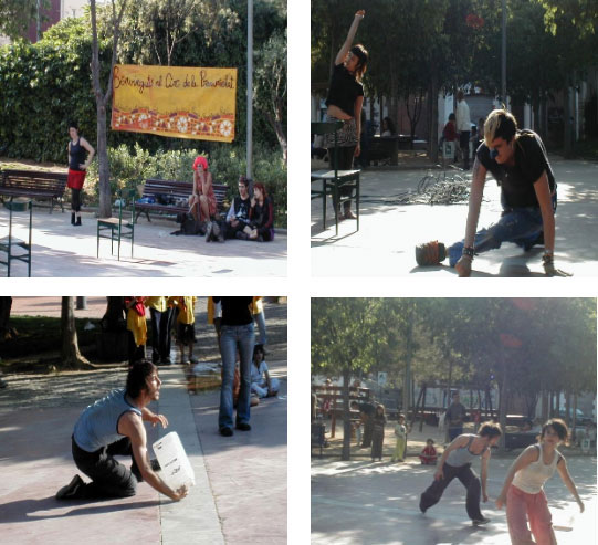 Intervención urbana El circo de la precarietat